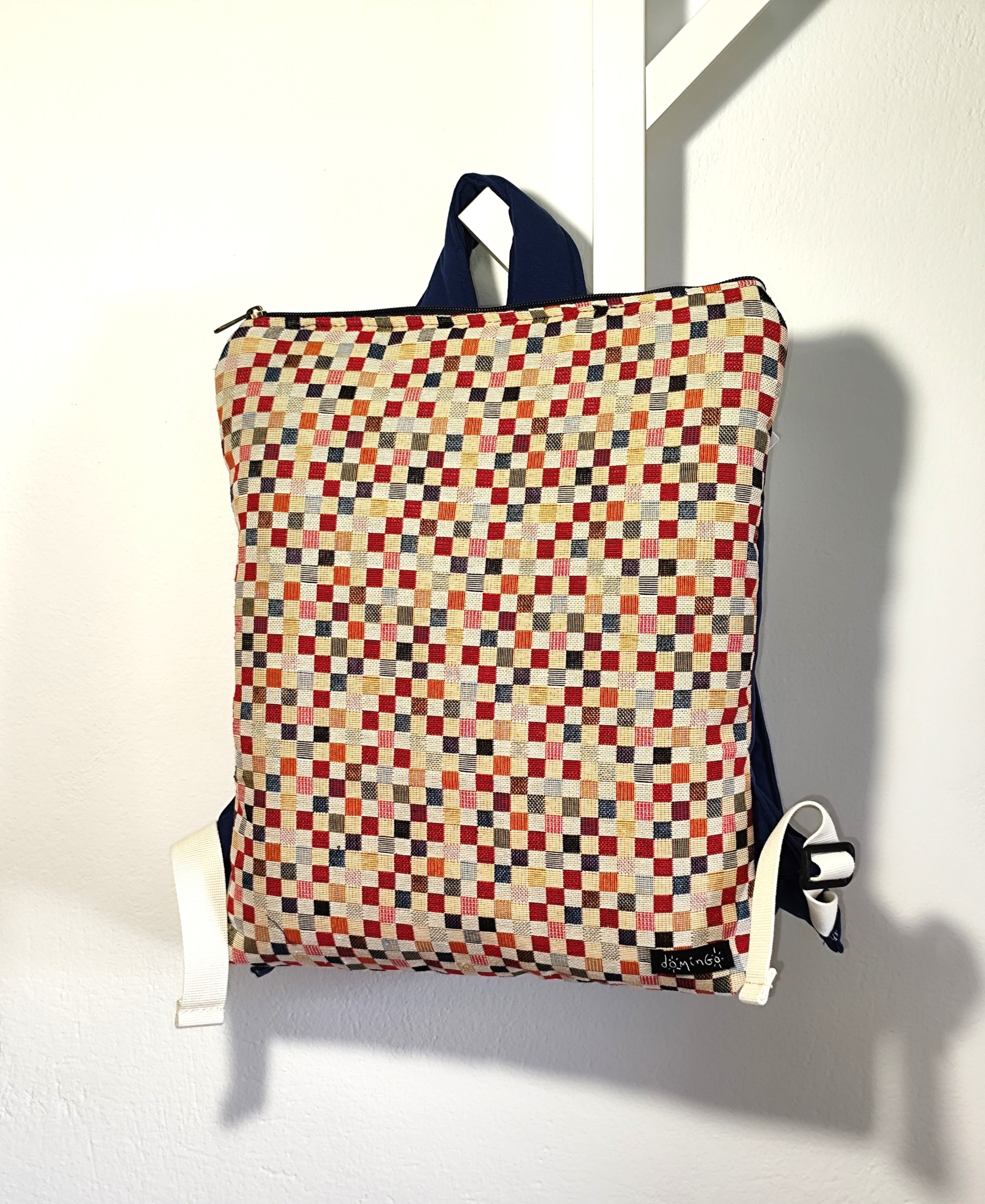Retro Tiles Puffer Backpack Medium